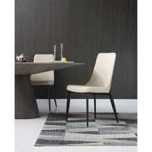 Load image into Gallery viewer, Set of 2 Light Taupe Faux Leather Metal Dining Chairs