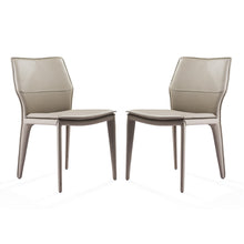 Load image into Gallery viewer, Set of 2 Gray Faux Leather Metal Dining Chairs