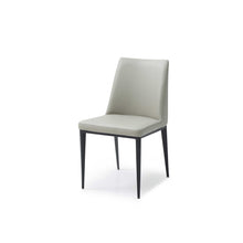 Load image into Gallery viewer, Set of 2 Light Grey Faux Leather and Metal Dining Chairs