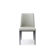 Load image into Gallery viewer, Set of 2 Light Grey Faux Leather and Metal Dining Chairs