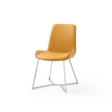 Load image into Gallery viewer, Set of 2 Yellow Faux Leather Dining Chairs