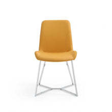 Load image into Gallery viewer, Set of 2 Yellow Faux Leather Dining Chairs