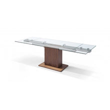 Load image into Gallery viewer, Contemporary Glass Extendable Pedestal Dining Table