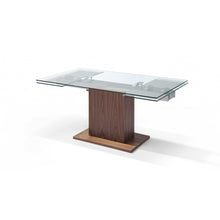 Load image into Gallery viewer, Contemporary Glass Extendable Pedestal Dining Table