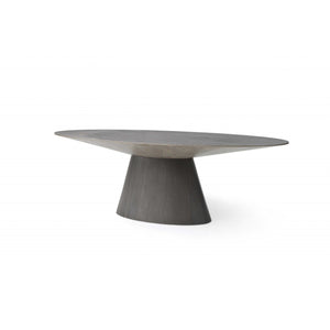 95 X 43 X 30 Gray Oak0 Veneer Oval Dining Table
