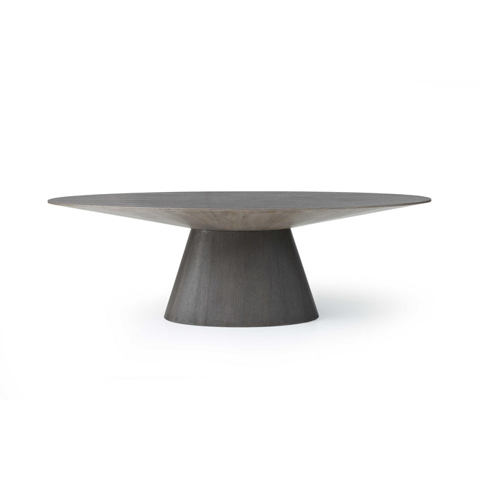 95 X 43 X 30 Gray Oak0 Veneer Oval Dining Table