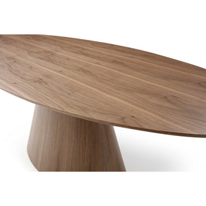 95 X 43 X 30 Walnut Veneer Oval Dining Table