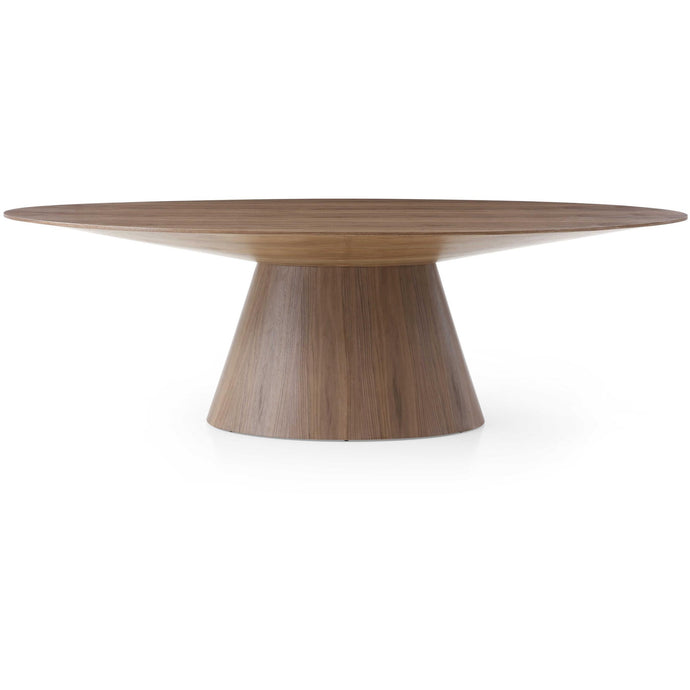 95 X 43 X 30 Walnut Veneer Oval Dining Table