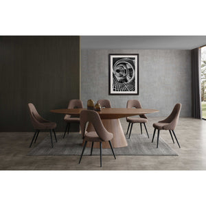 95 X 43 X 30 Walnut Veneer Oval Dining Table