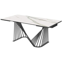 Load image into Gallery viewer, 71 X 35 X 30 White Glass Ceramic Dining Table