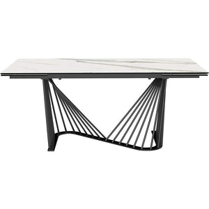 71 X 35 X 30 White Glass Ceramic Dining Table