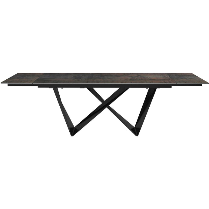 71 X 35 X 30 White Glass Ceramic Dining Table