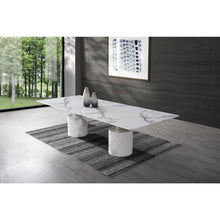 Load image into Gallery viewer, 120 X 48 X 30 White Marble Stainless Steel Dining Table