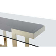 Load image into Gallery viewer, 87 X 39 X 30 Polished Gold Glass Stainless Steel Dining Table