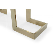 Load image into Gallery viewer, 87 X 39 X 30 Polished Gold Glass Stainless Steel Dining Table