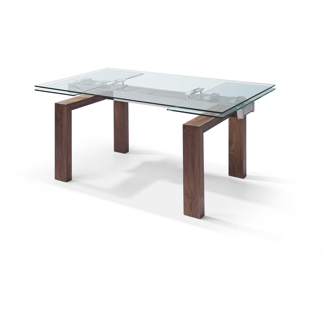 63 X 35 X 30 Walnut Solid Wood Extendable Dining Table