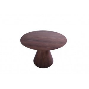47 X 47 X 30 Walnut Veneer Round Dining Table