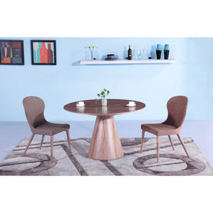 47 X 47 X 30 Walnut Veneer Round Dining Table