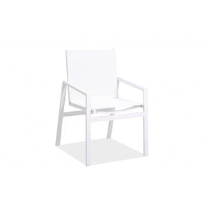 Set of 2 White Aluminum Dining Armed Chairs