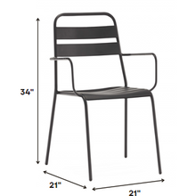 Load image into Gallery viewer, Set of 4 Gray Stackable Aluminum Arm Chairs