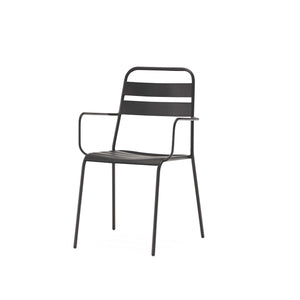 Set of 4 Gray Stackable Aluminum Arm Chairs