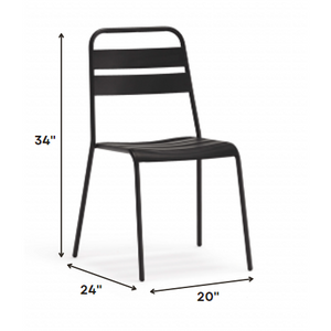 Set of 4 Gray Stacking Aluminum Armless Chairs