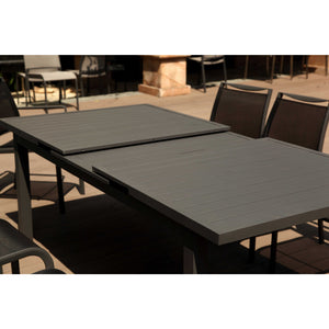 71 X 43 X 30 Gray Aluminum Extendable Dining Table