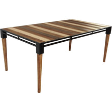 Load image into Gallery viewer, 74&quot; Natural Acacia and Mid Century Black Dining Table