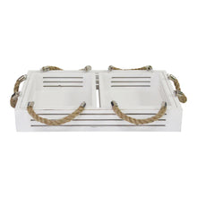 Load image into Gallery viewer, S 3 Hampton Nesting Wood with Metal Handles Trays