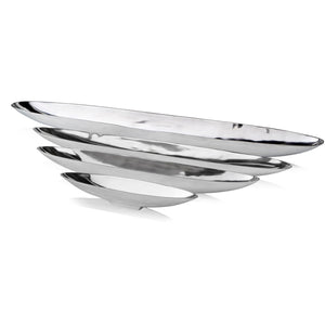 47" Contempo Shiny Silver Extra Large Long Boat Tray