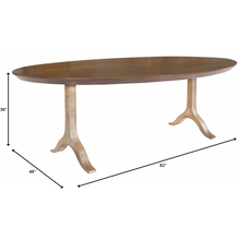Load image into Gallery viewer, Oval Walnut and Antique Gold Dining Table
