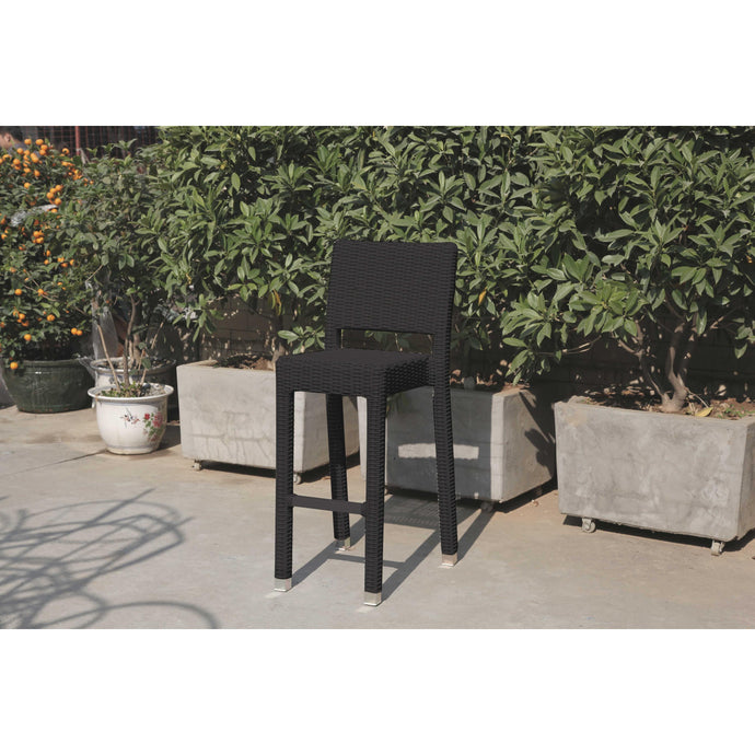 42.5 X 29 X 29 Black Aluminum and Wicker Bar Table Set of 5