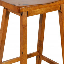 Load image into Gallery viewer, Oak Wooden Counter Height Set of 2 Stools