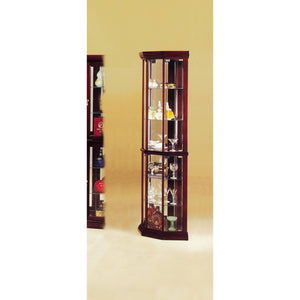 16" X 16" X 71" Cherry Glass Curio Cabinet