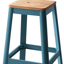 Load image into Gallery viewer, Contrast Teal and Natural Wood Bar Stool