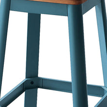 Load image into Gallery viewer, Contrast Teal and Natural Wood Bar Stool