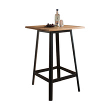 Load image into Gallery viewer, Square Natural and Black High Top Bar Table