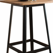 Load image into Gallery viewer, Square Natural and Black High Top Bar Table