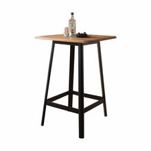 Load image into Gallery viewer, Square Natural and Black High Top Bar Table