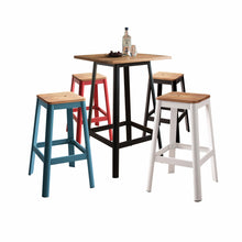 Load image into Gallery viewer, Square Natural and Black High Top Bar Table