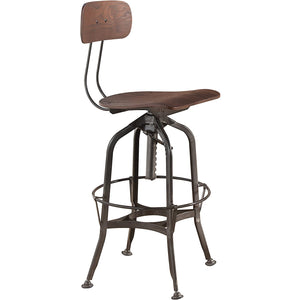 43" Urban Chic Walnut Adjustable Bar Stool