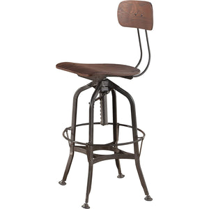 43" Urban Chic Walnut Adjustable Bar Stool