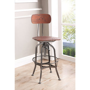 43" Urban Chic Walnut Adjustable Bar Stool