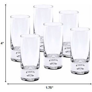 Mouth Blown Crystal 6 Pc Shot or Vodka Glass Set 3 oz