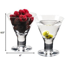 Load image into Gallery viewer, Mouth Blown Crystal Set of 4 Martini or Dessert Servers 6 Oz