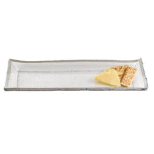 Load image into Gallery viewer, 18 Mouth Blown Rectangular Edge Silver Serving Platter or Tray