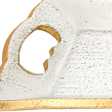 Load image into Gallery viewer, 7 x 20 Hand Decorated Scalloped Edge Gold Leaf Tray With Cut Out Handles