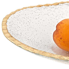 Load image into Gallery viewer, 8 Hand Decorated Oval Edge Gold Leaf Serving Bowl