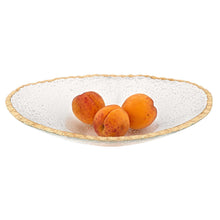 Load image into Gallery viewer, 8 Hand Decorated Oval Edge Gold Leaf Serving Bowl