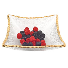 Load image into Gallery viewer, 7 Hand Decorated Edge Gold Leaf Square Candy or Serving Bowl